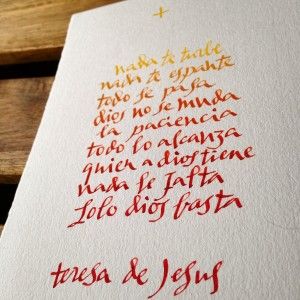 Texto caligrafiado imitando a TeresadeJesús