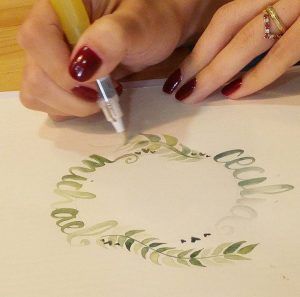 Curso de caligrafía con pincel en Ideas en Polvo