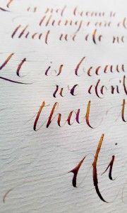 Caligrafía inglesa, acuarela líquida
