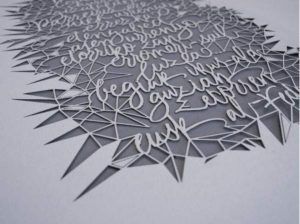 Letras recortadas, espino