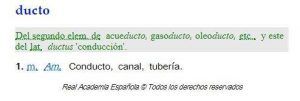 Definición de Ducto (ductus) según la RAE